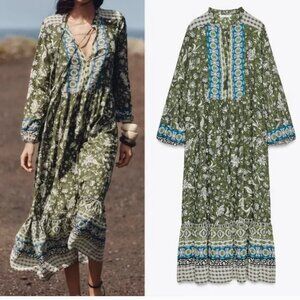 Zara Blue and Green Dress